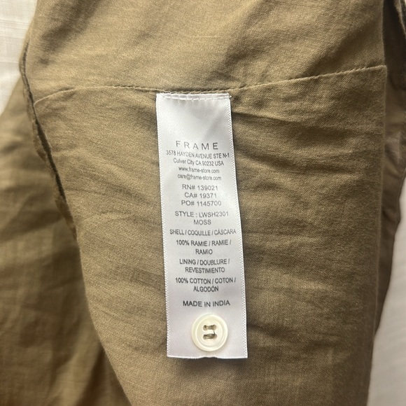 FRAME Ruffle Strap Tank Moss Green Size Large - Picture 11 of 12